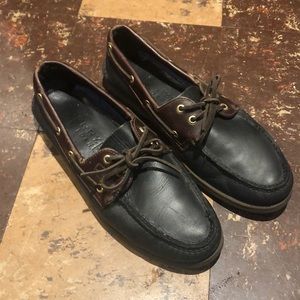 Black and Brown Lesther Sperry Boat Shoes
